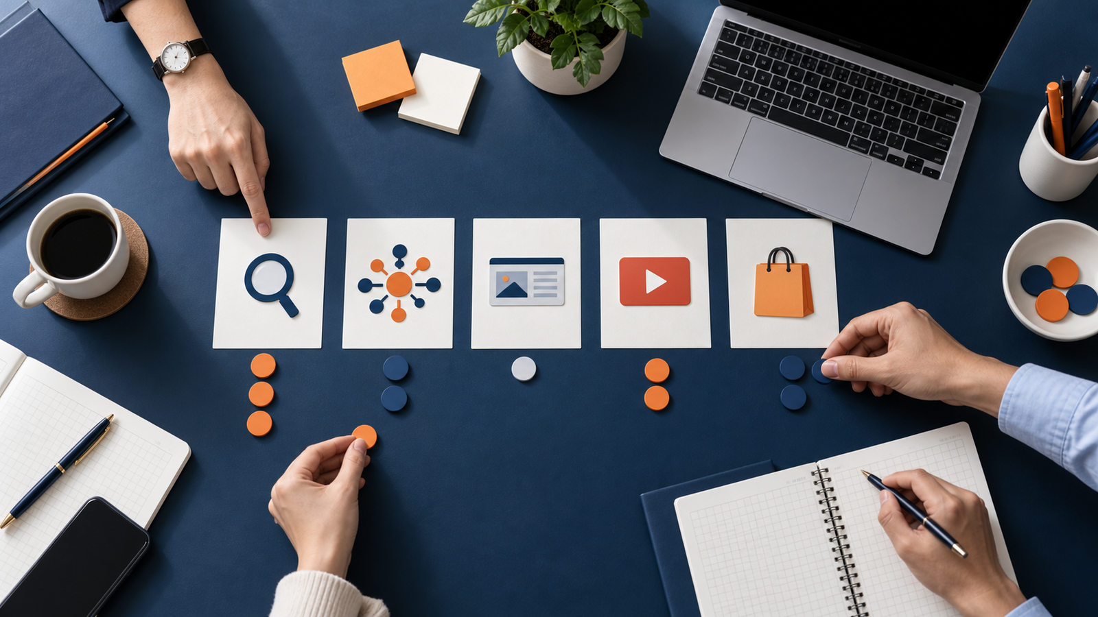 Nhóm marketing so sánh lựa chọn chiến dịch Google Ads