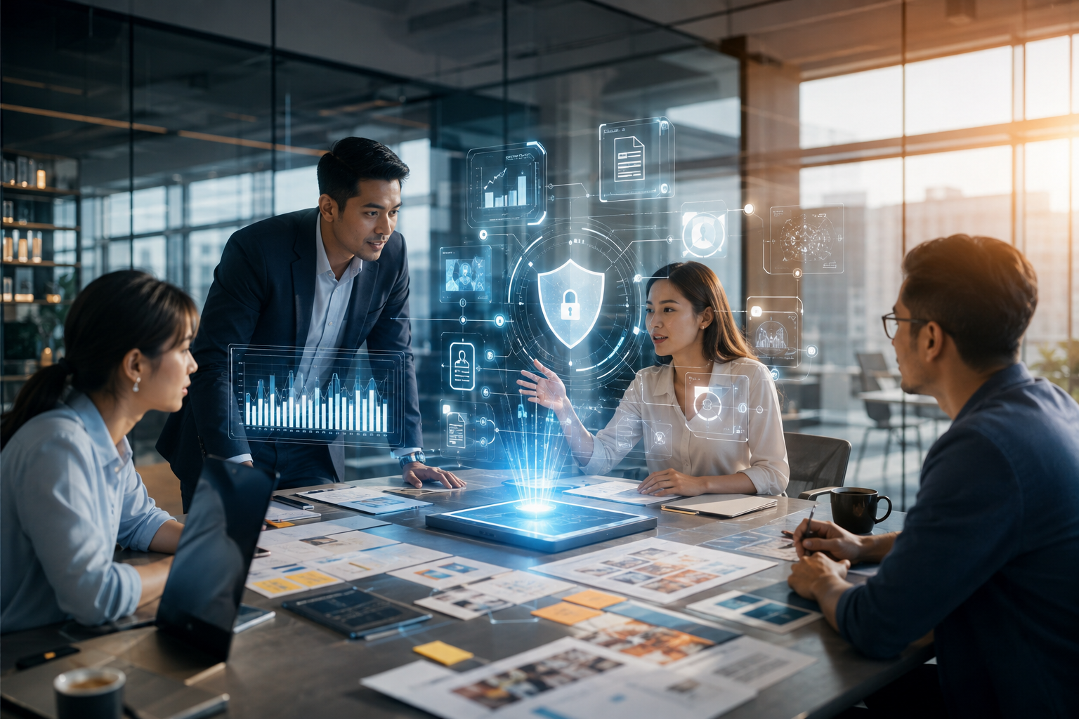 Đội ngũ marketing phân tích an toàn và workflow AI trong doanh nghiệp