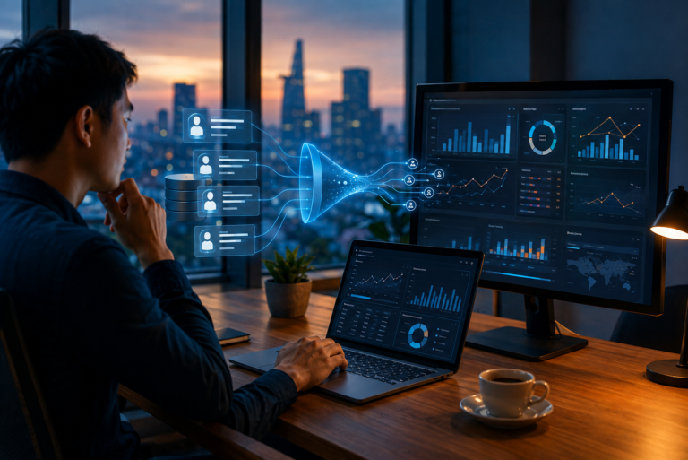 Sơ đồ minh họa dữ liệu CRM đưa vào đo lường Google Ads