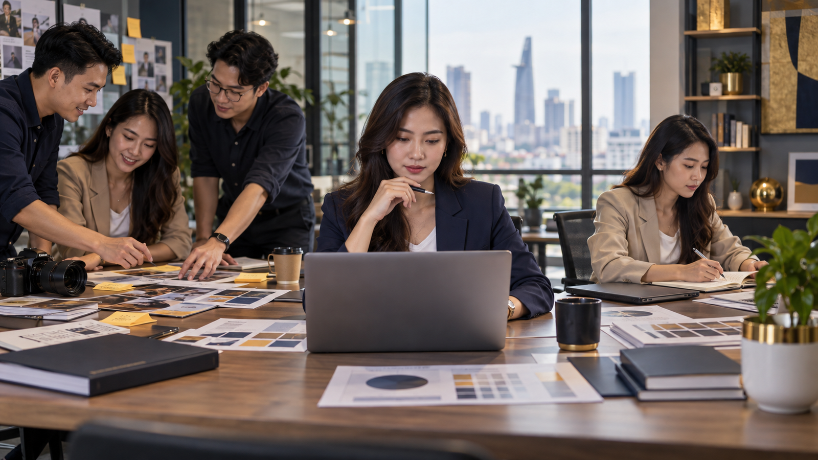 Đội ngũ marketing lập kế hoạch nội dung cho doanh nghiệp