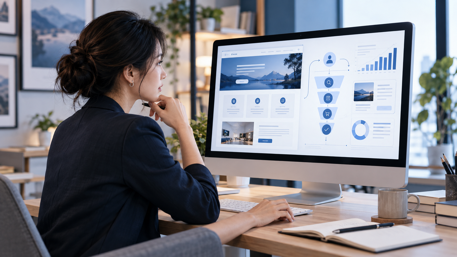 Chiến lược gia marketing phân tích cấu trúc trang dịch vụ