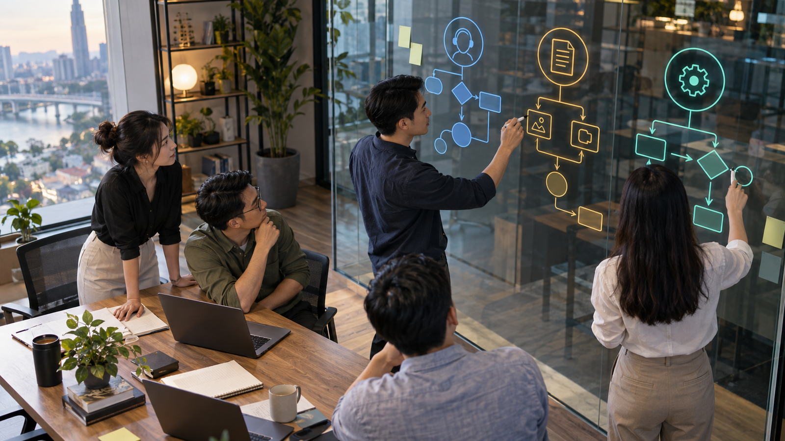 Đội ngũ doanh nghiệp thiết kế workflow AI cho marketing và vận hành