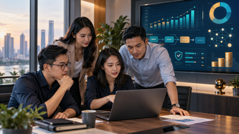 Đội ngũ marketing phân tích hiệu quả ROI của AI Automation