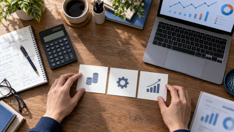 Đội ngũ marketing phân tích ngân sách và hiệu quả quảng cáo đa kênh