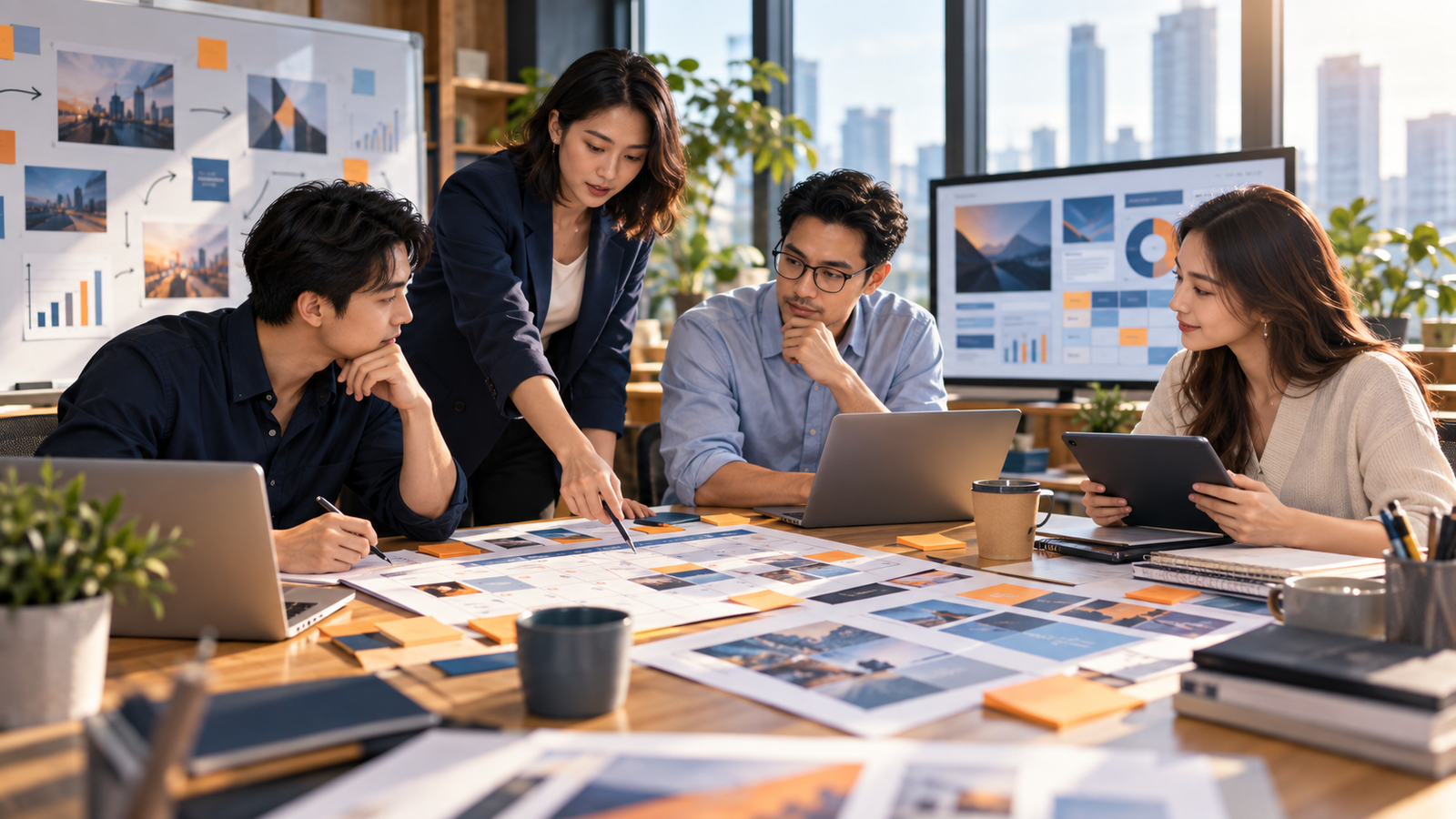 Nhóm marketing B2B xây dựng lịch social content cho LinkedIn và Facebook