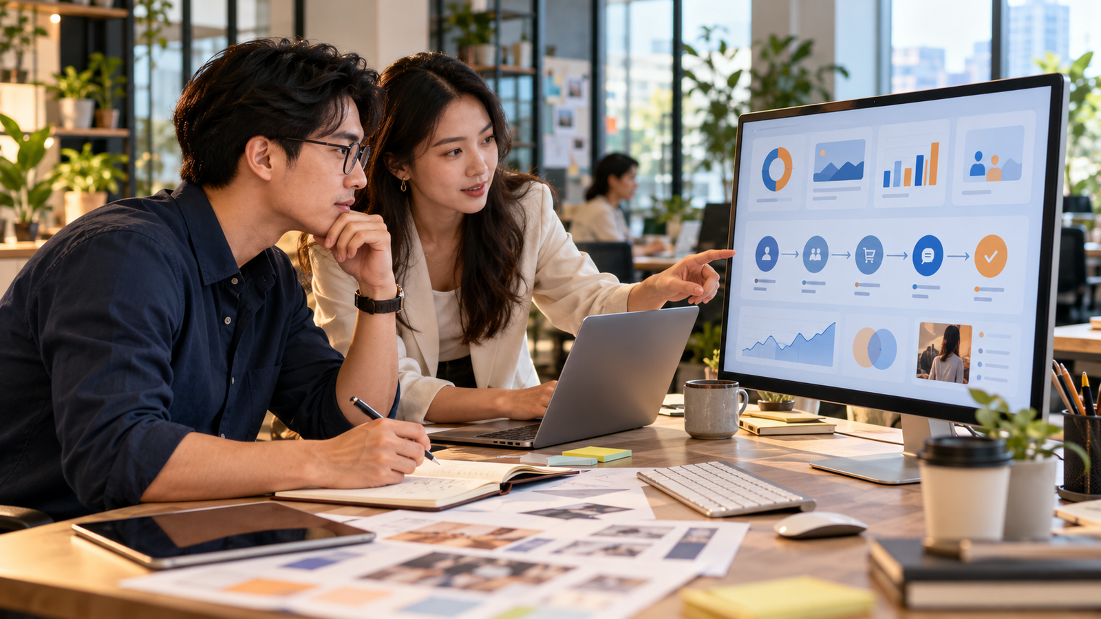 Nhân sự marketing và sản phẩm phối hợp xây dựng quy trình AI tương tác