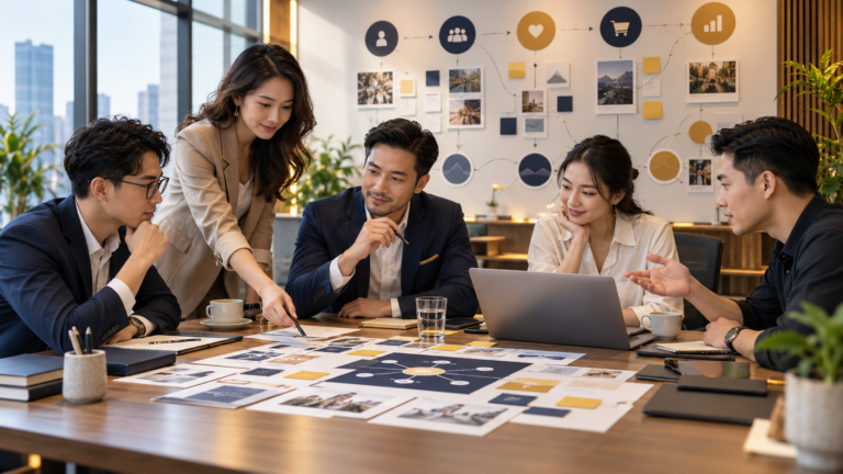 Đội ngũ marketing xây dựng content strategy và content plan